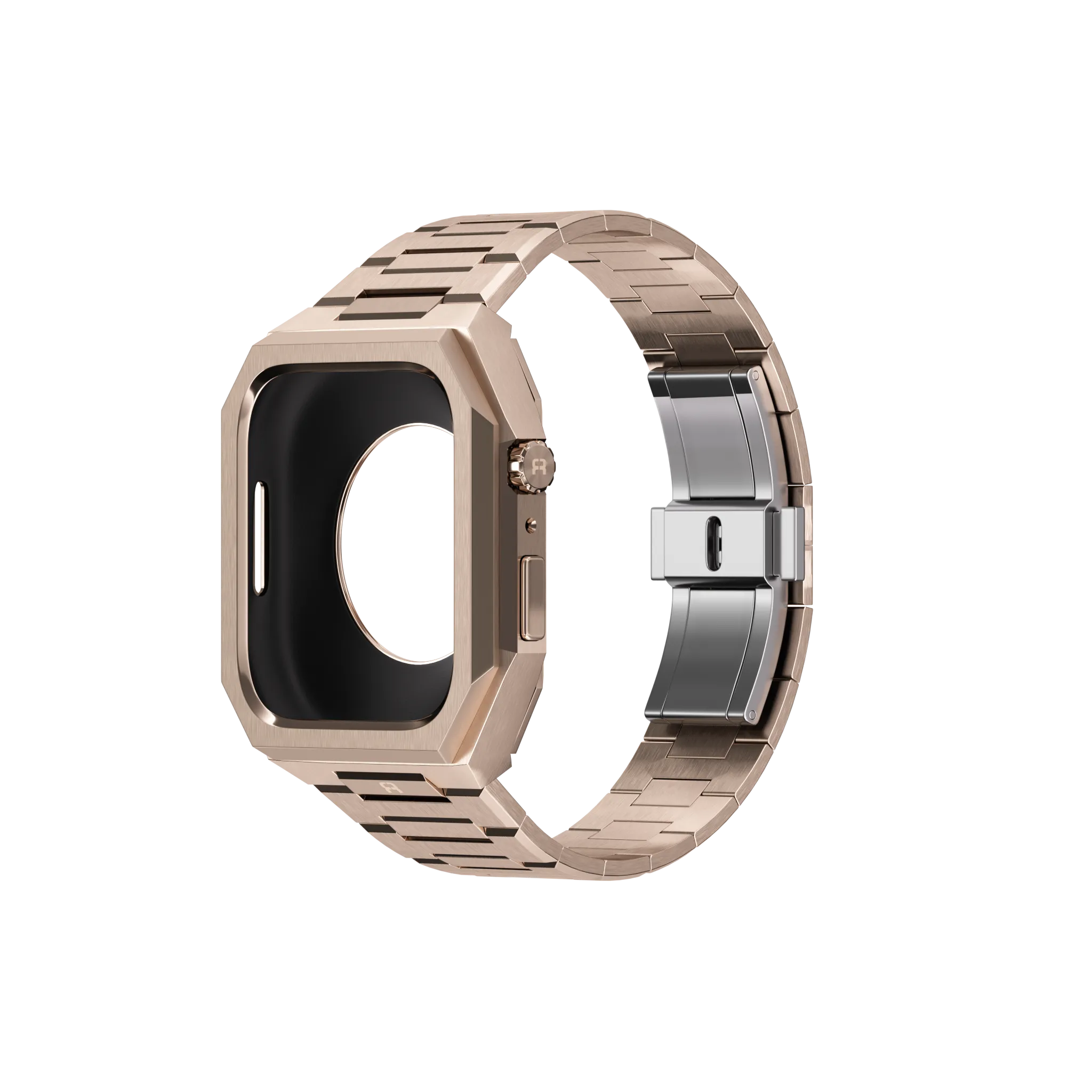 Reqior Funda con correa de acero 'Nautilus' Apple Watch 45mm (rosa dorado)