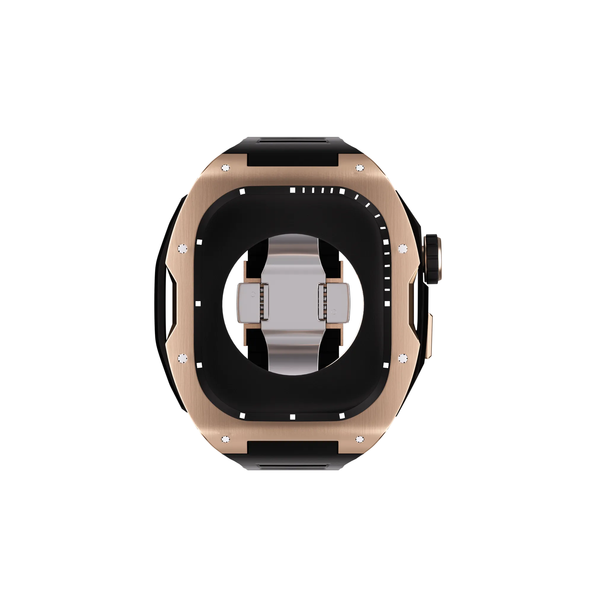 Reqior Funda con correa de goma Apple Watch 45mm (rosa dorado/negro)