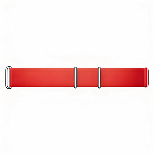 Silicone Strap, red, laid flat, joined, direct top view