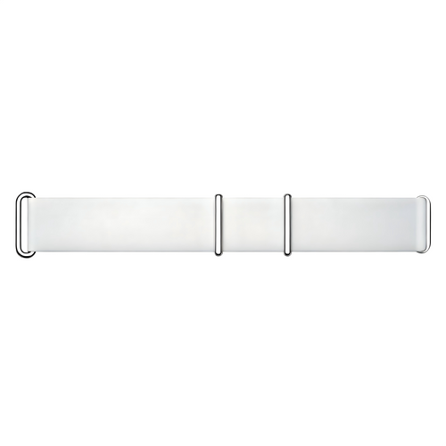 Silicone Strap, white, laid flat, joined, direct top view
