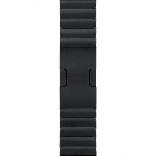 Luxurious Metal Strap, black, laid flat, joined, direct top view