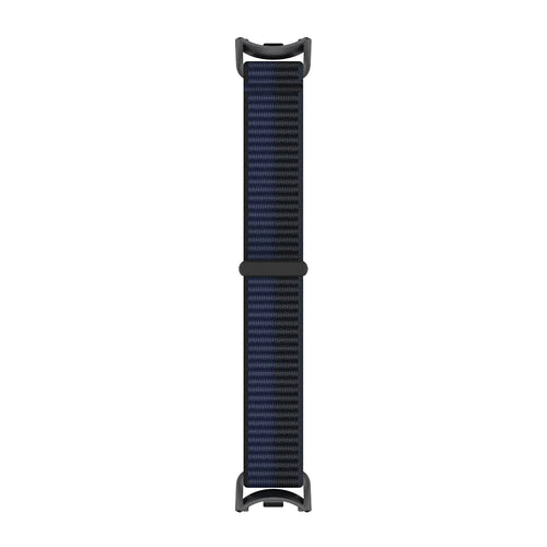 Modern Nylon Strap, dark blue, laid flat, joined, direct top view