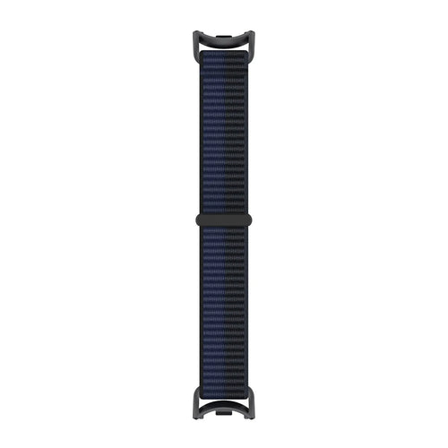 Modern Nylon Strap, dark blue, laid flat, joined, direct top view