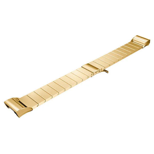 Metal Strap, gold, laid flat, joined, direct top view