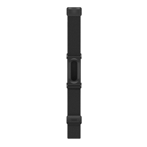 Nylon Strap with D-buckle, black, laid flat, joined, direct top view