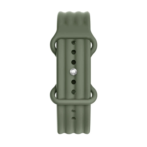 Silicone Strap 'Classic', army green, laid flat, joined, direct top view