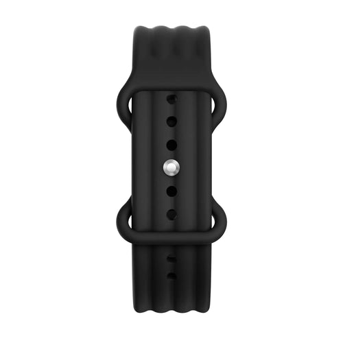 Silicone Strap 'Classic', black, laid flat, joined, direct top view