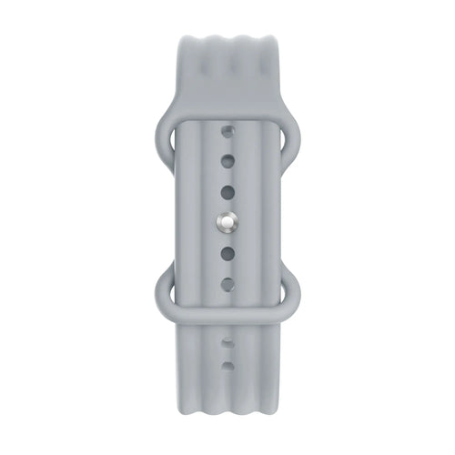 Silicone Strap 'Classic', grey, laid flat, joined, direct top view