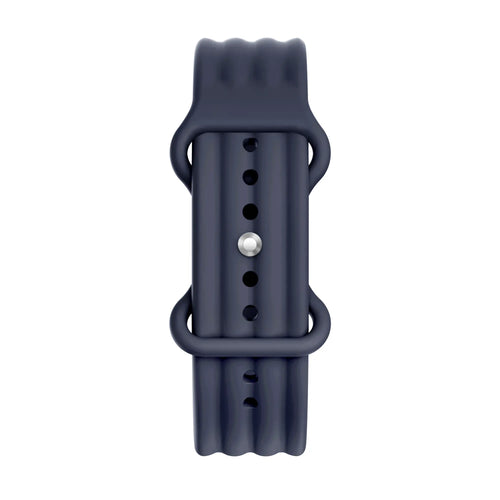 Silicone Strap 'Classic', midnight blue, laid flat, joined, direct top view