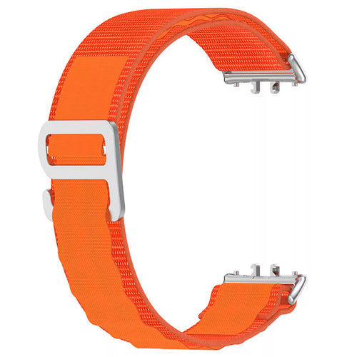 Alpine Nylon Strap, orange, laid flat, joined, direct top view