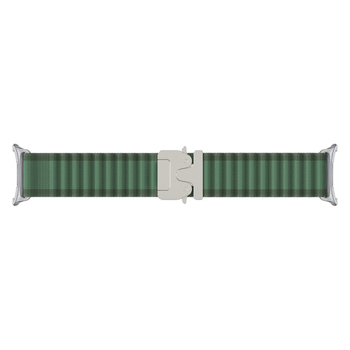 Correa nylon Outdoor con hebilla-P Samsung Galaxy Watch 9 - 40mm (verde/plata)
