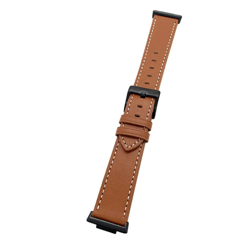 Leather Strap, brown, laid flat, joined, direct top view