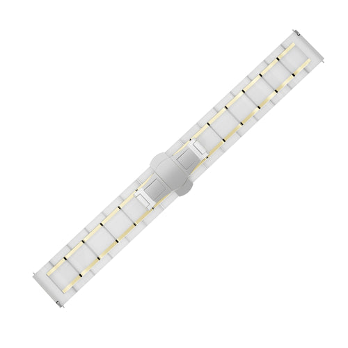 Correa ceramica con establones Samsung Galaxy Watch 6 Classic 43mm (blanco/dorado)