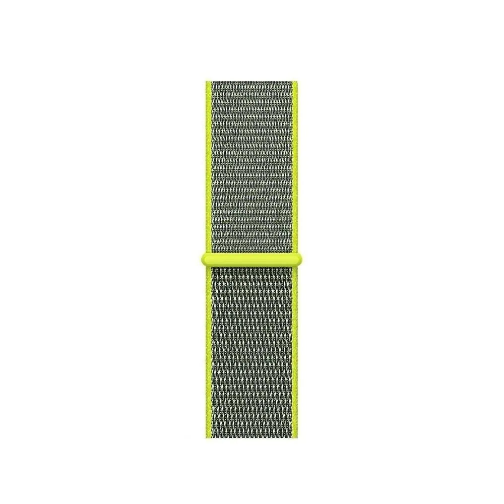 Nylon Strap, fluorescent, laid flat, joined, direct top view