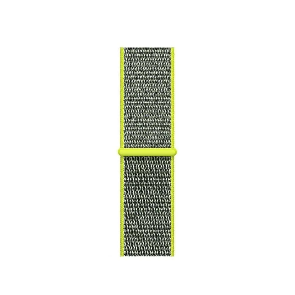 Nylon Strap, fluorescent, laid flat, joined, direct top view