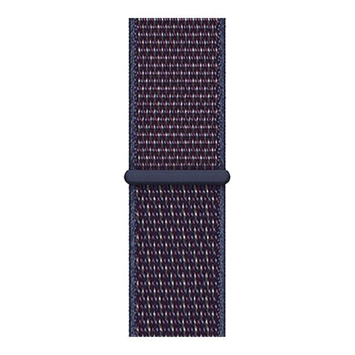 Nylon Strap, indigo blue, laid flat, joined, direct top view