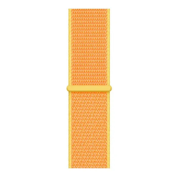 Nylon Strap, light yellow, laid flat, joined, direct top view