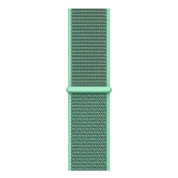Nylon Strap, mint, laid flat, joined, direct top view
