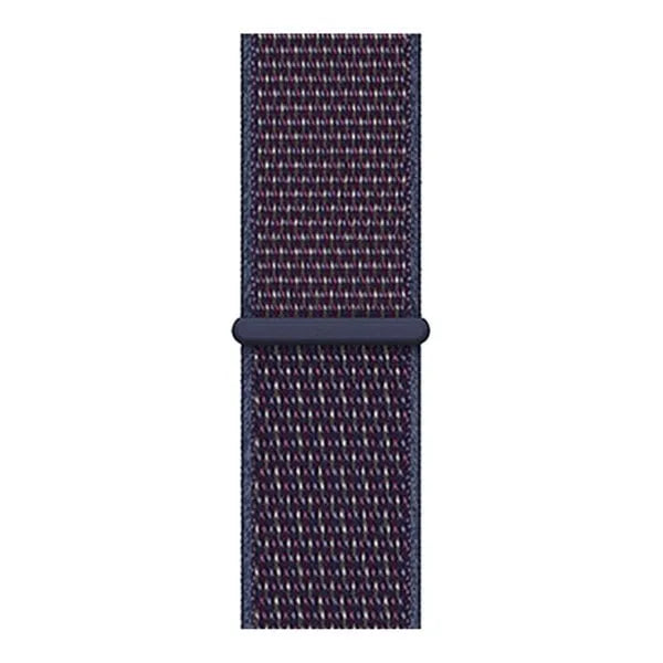Nylon Strap, indigo, laid flat, joined, direct top view