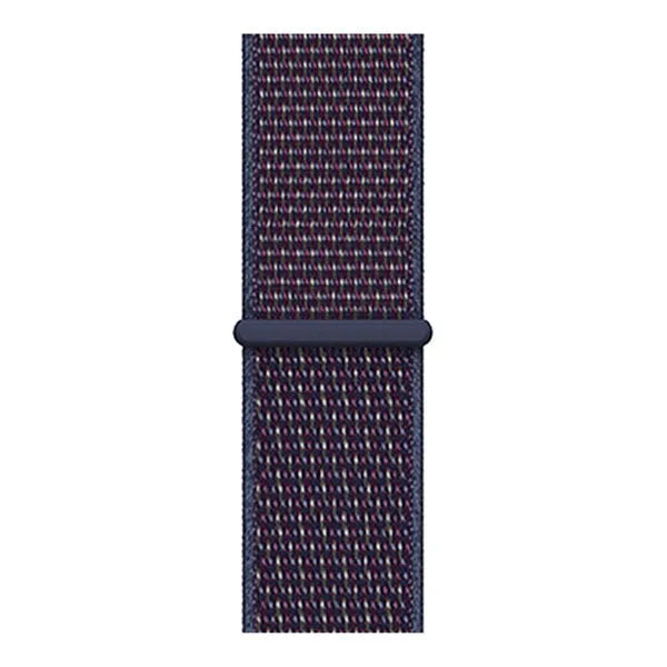 Nylon Strap, indigo, laid flat, joined, direct top view