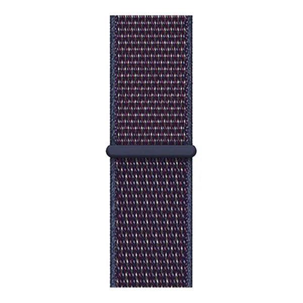 Nylon Strap, indigo blue, laid flat, joined, direct top view