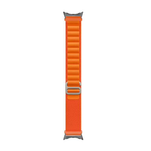 Alpine Nylon Strap, orange, laid flat, joined, direct top view