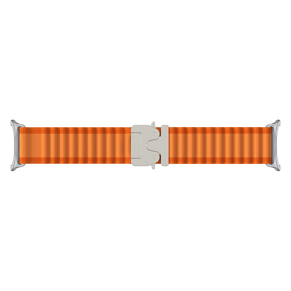 Samsung Galaxy Watch 8 Classic Outdoor Nylon Strap with P-Buckle (Orange/Silver)