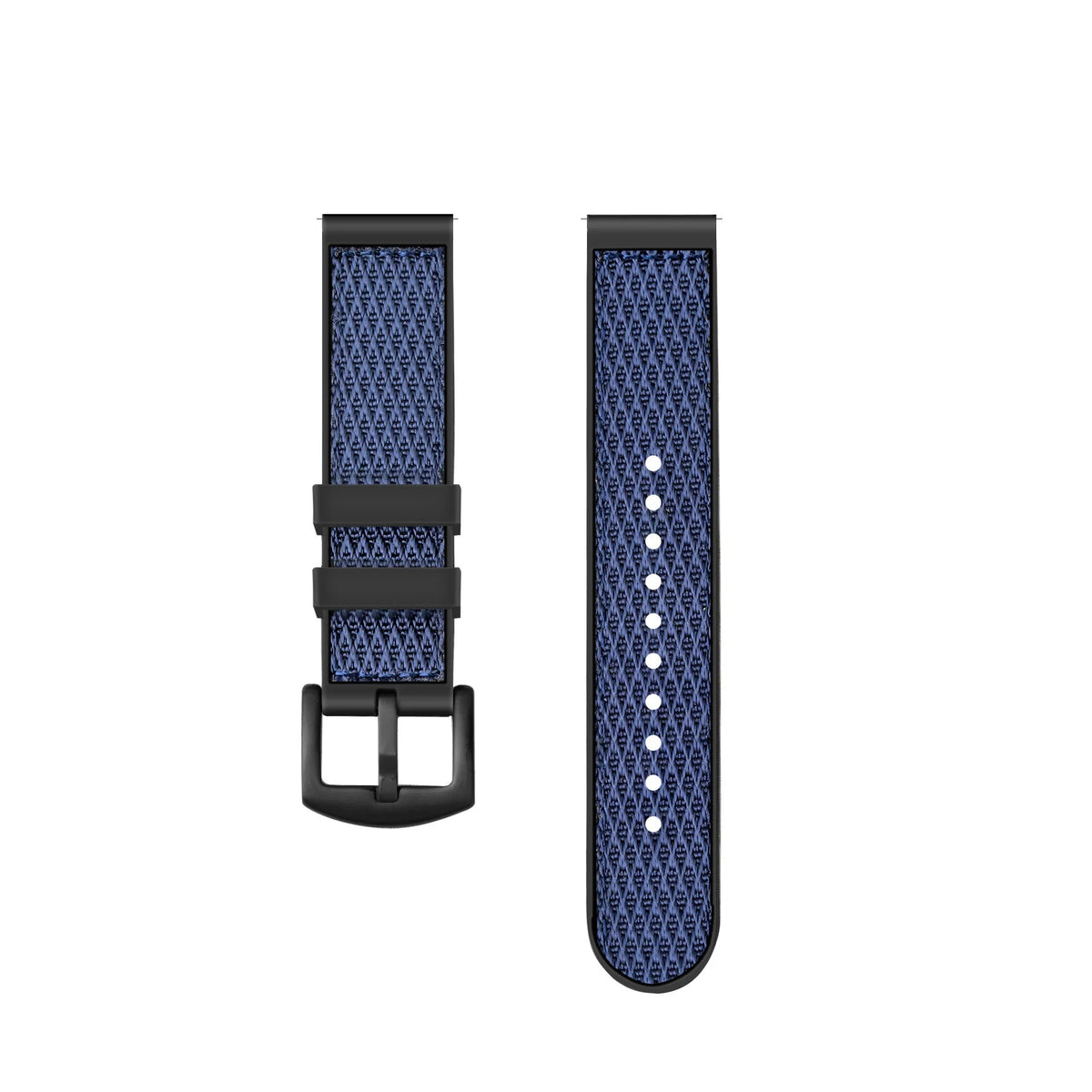 Nylon Hybrid Strap, blue, laid flat, joined, direct top view