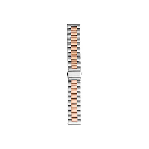Steel Strap, silver/rose gold, laid flat, joined, direct top view