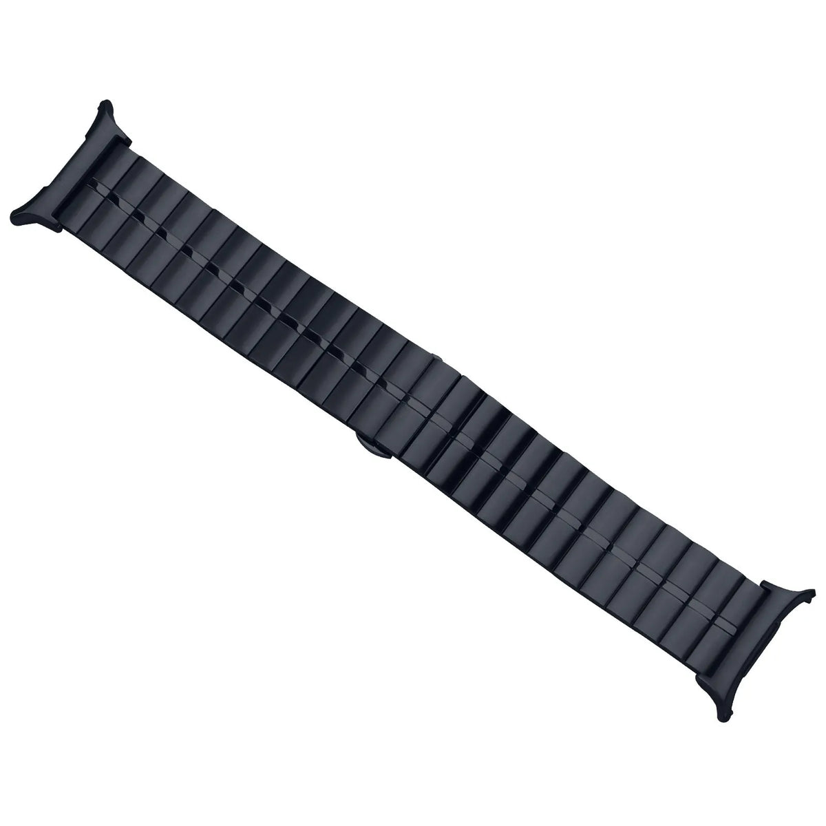 Premium Metal Strap, titanium grey, laid flat, joined, direct top view