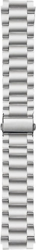 Titanium Strap, silver, laid flat, joined, direct top view