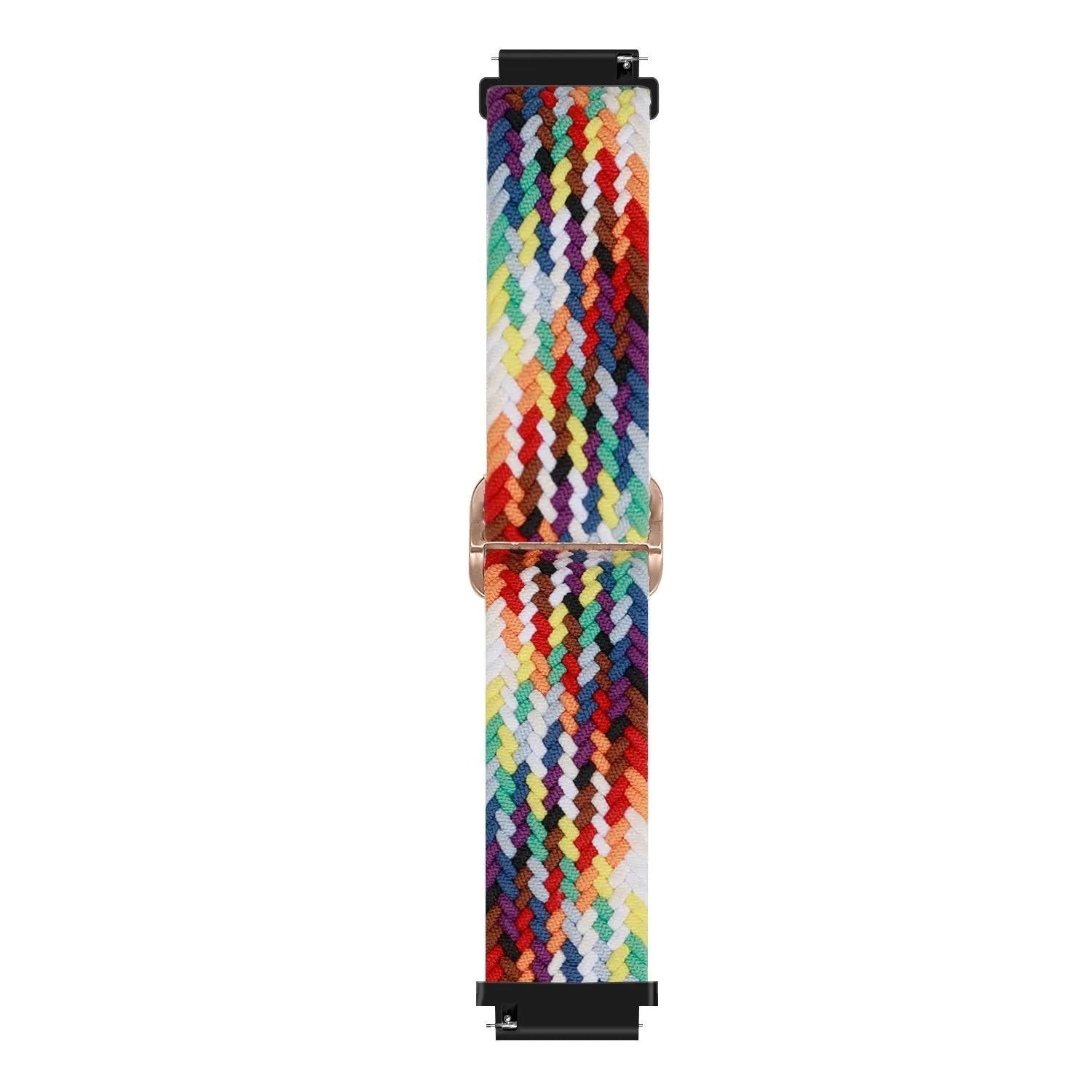 Nylon Adjustable Braided Strap, colourful, laid flat, joined, direct top view