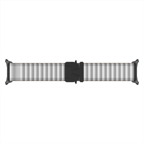 Samsung Galaxy Watch 9 - 40mm Outdoor Nylon Strap with P-Buckle (White with Black)