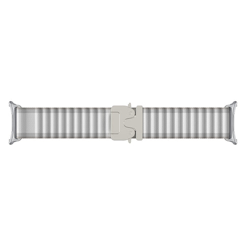 Correa nylon Outdoor con hebilla-P Samsung Galaxy Watch 8 Classic (blanco con plata)