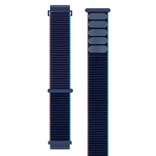 Nylon Strap, laid flat, separate parts, top and underside view