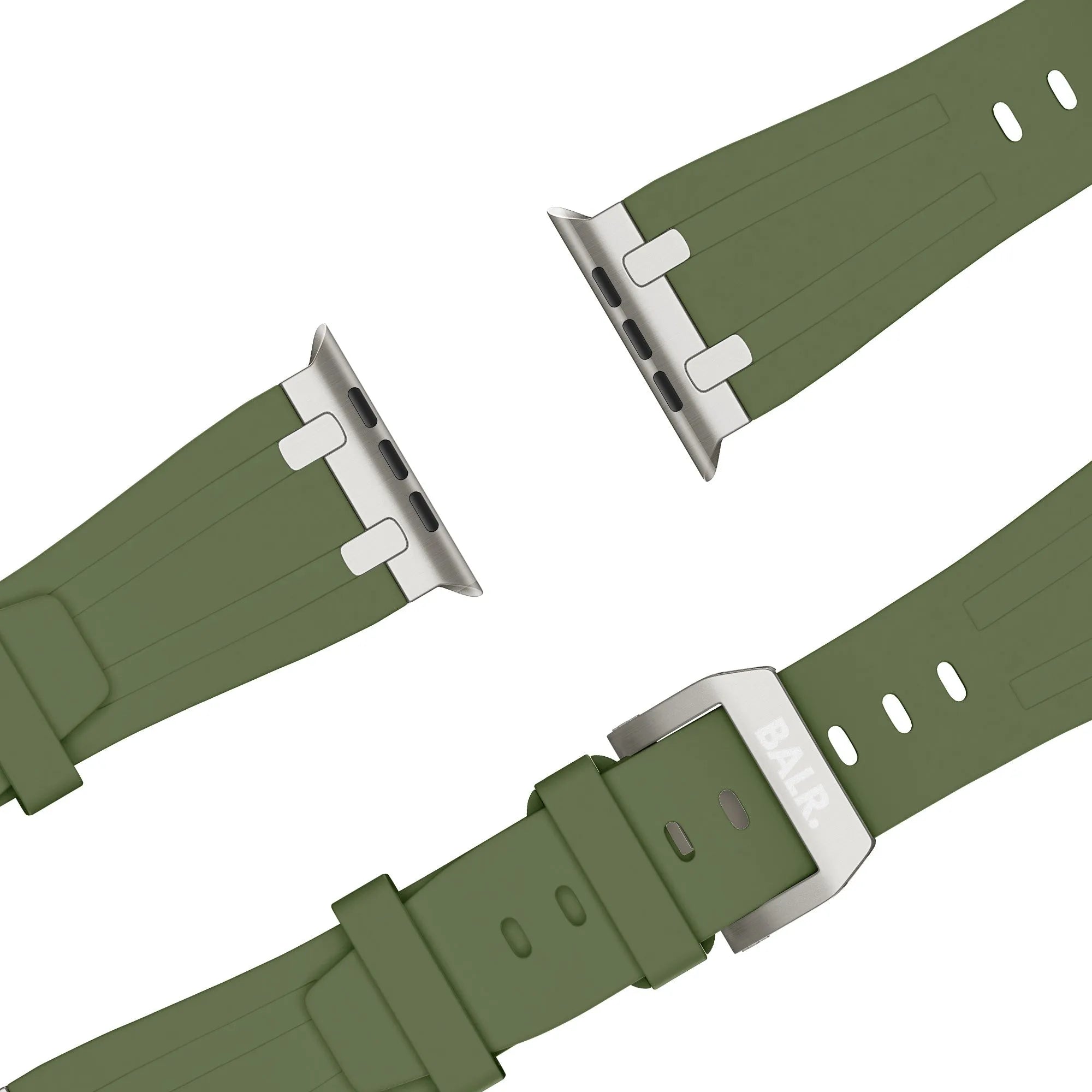 BALR. Correa de silicona Apple Watch Ultra Liquid (verde/titanio)