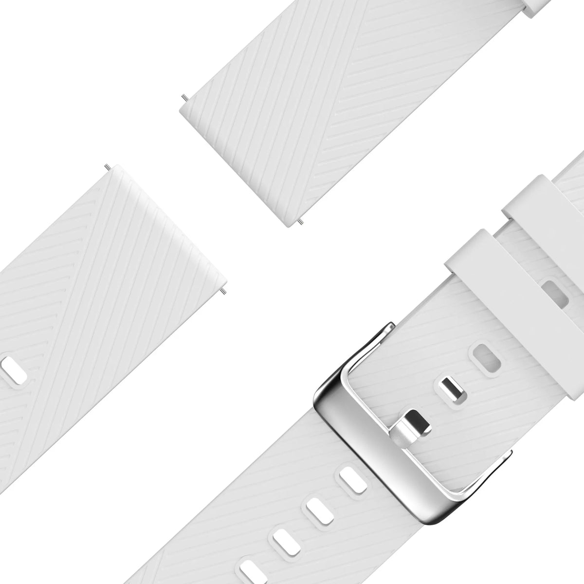Silicone Strap 'Deluxe', laid flat, separate parts, top and underside view