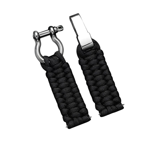 Nylon Rope Strap, laid flat, separate parts, top and underside view