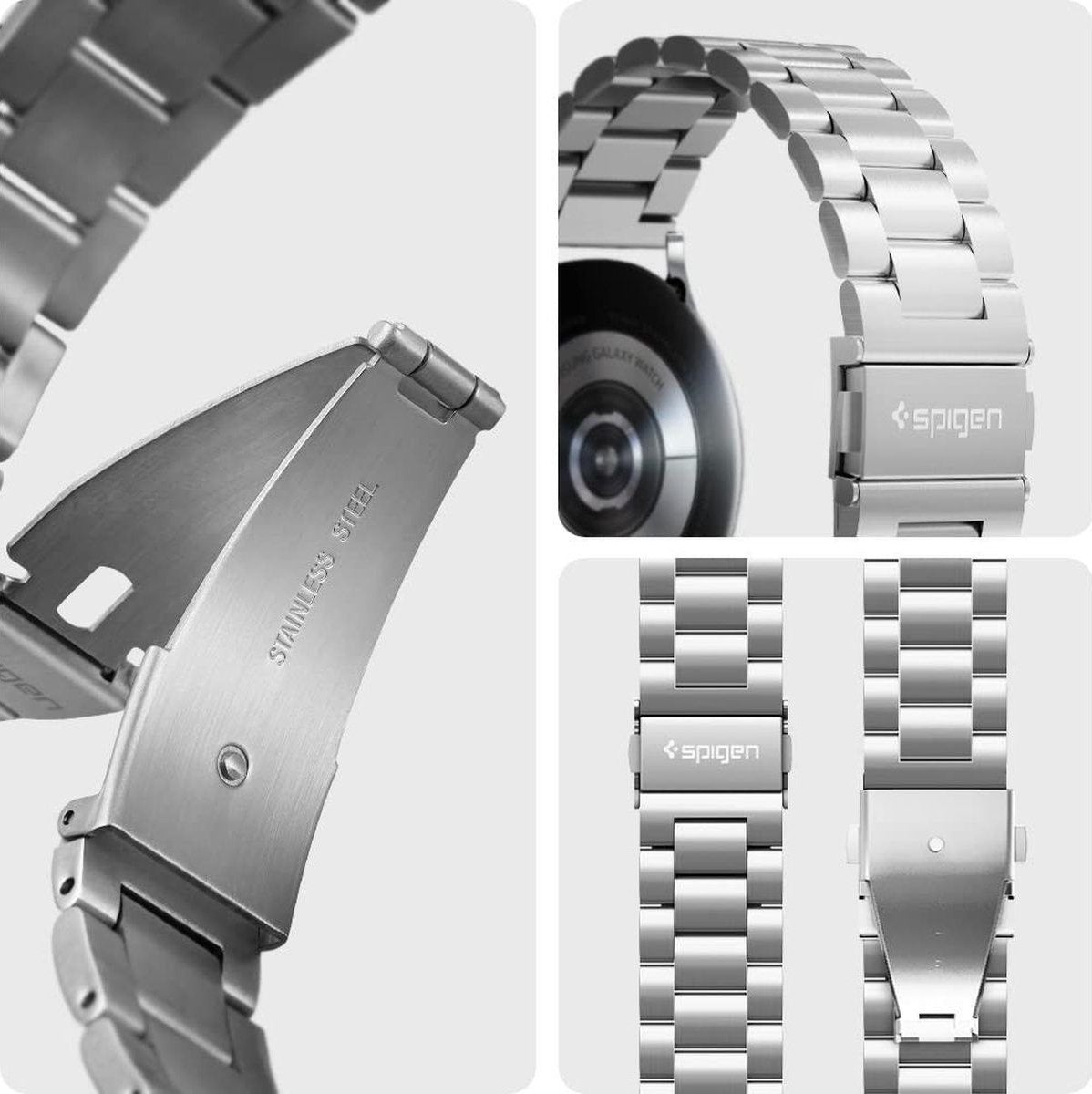 Spigen Correa acero Samsung Galaxy Watch 42mm (plateado)