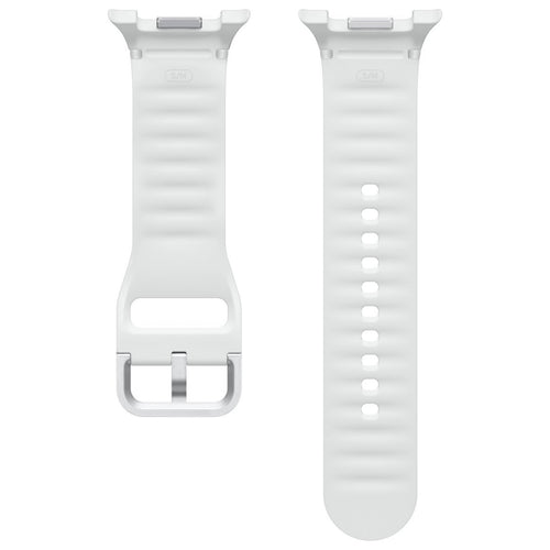 Silicone Sport Strap, laid flat, separate parts, top and underside view
