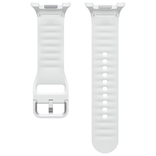 Silicone Sport Strap, laid flat, separate parts, top and underside view