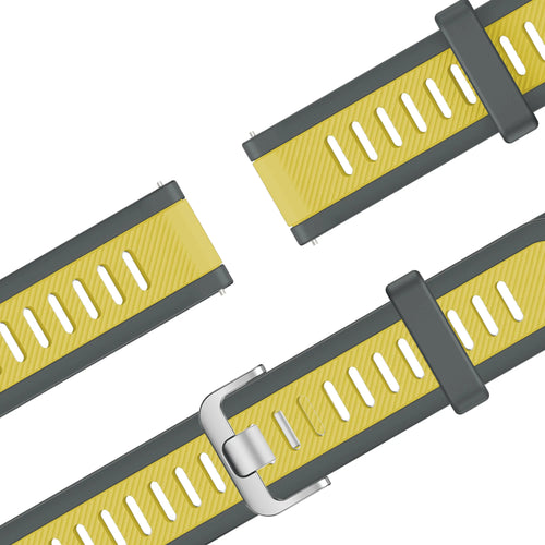 Bandz Garmin Venu 3 Dual Buckled Sport Strap (Grey/Yellow)