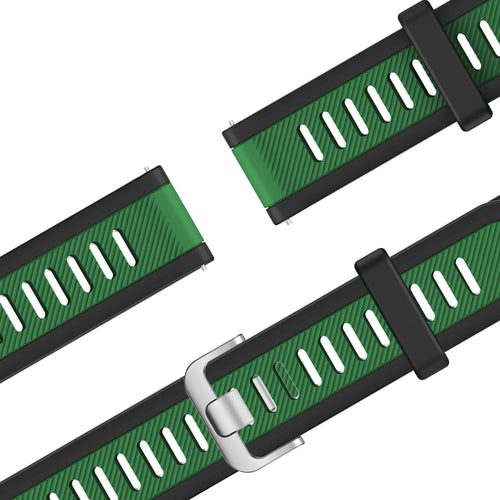 Bandz Garmin Vivoactive 5 Dual Buckled Sport Strap (Black/Green)
