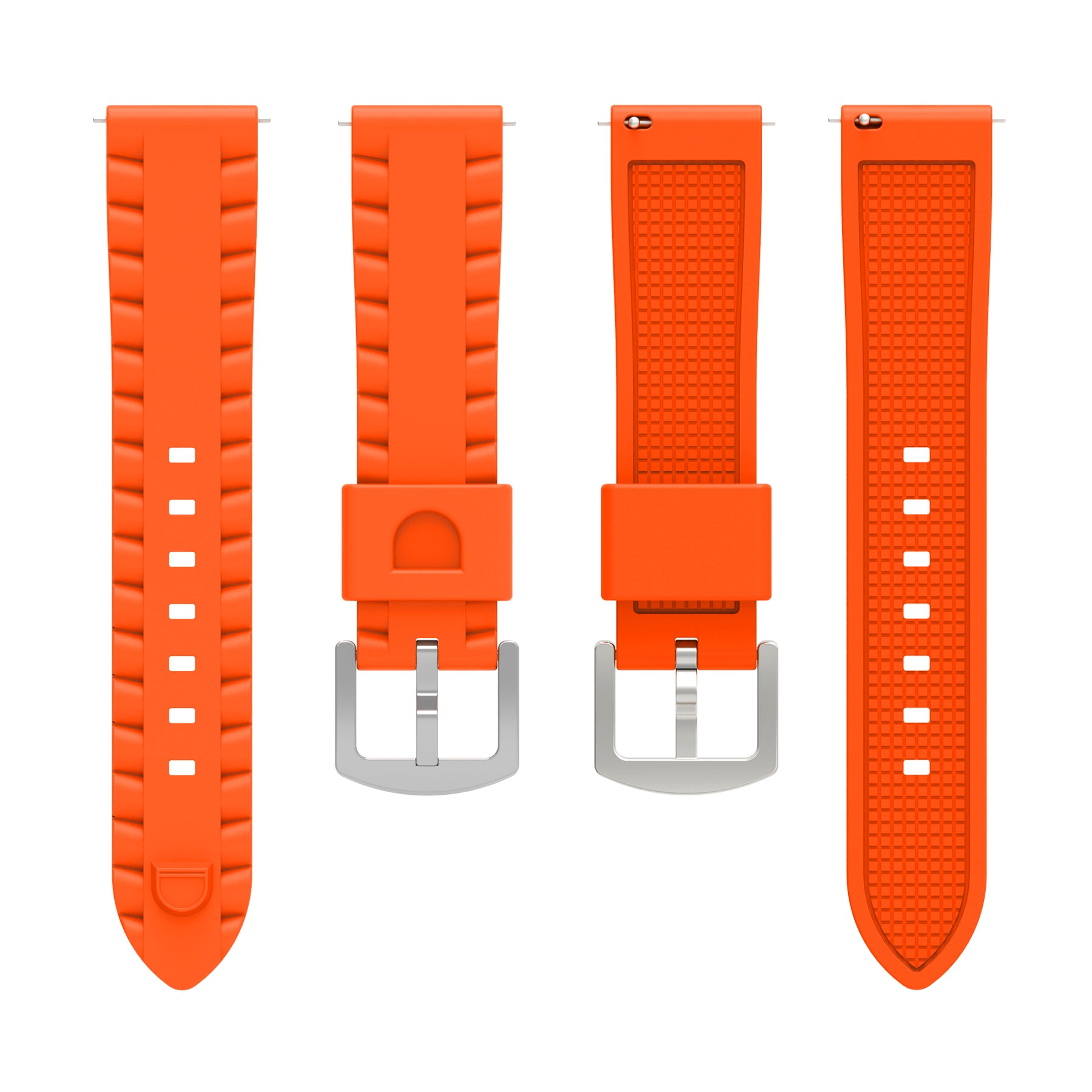 Correa silicona ondulada universal 24mm (naranja)