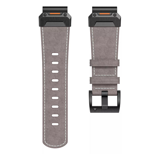 Correa cuero genuina Garmin Epix Pro (Gen 2) 47mm (gris)
