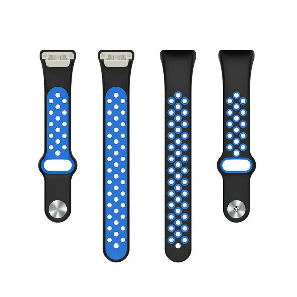 Silicone Sport Strap, laid flat, separate parts, top and underside view