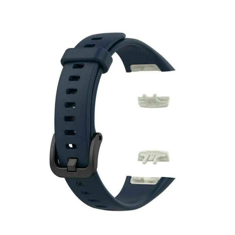 Silicone Strap, laid flat, separate parts, top and underside view