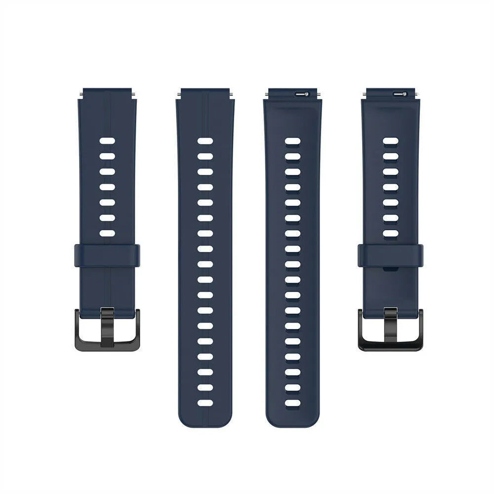 Silicone Strap, laid flat, separate parts, top and underside view