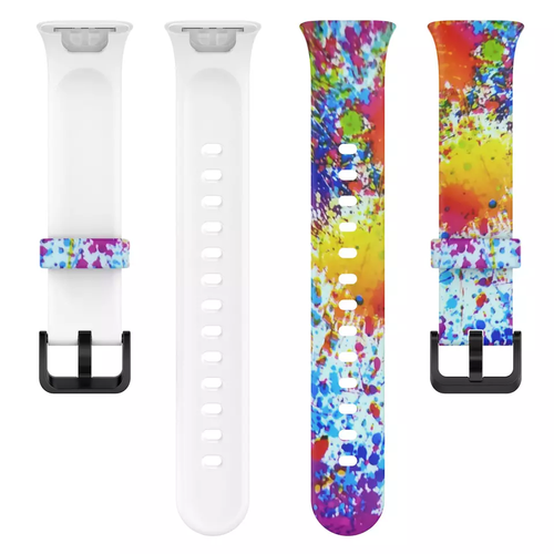 Silicone Patterned Strap, laid flat, separate parts, top and underside view