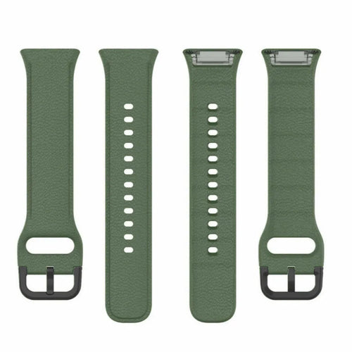 Silicone Strap, laid flat, separate parts, top and underside view